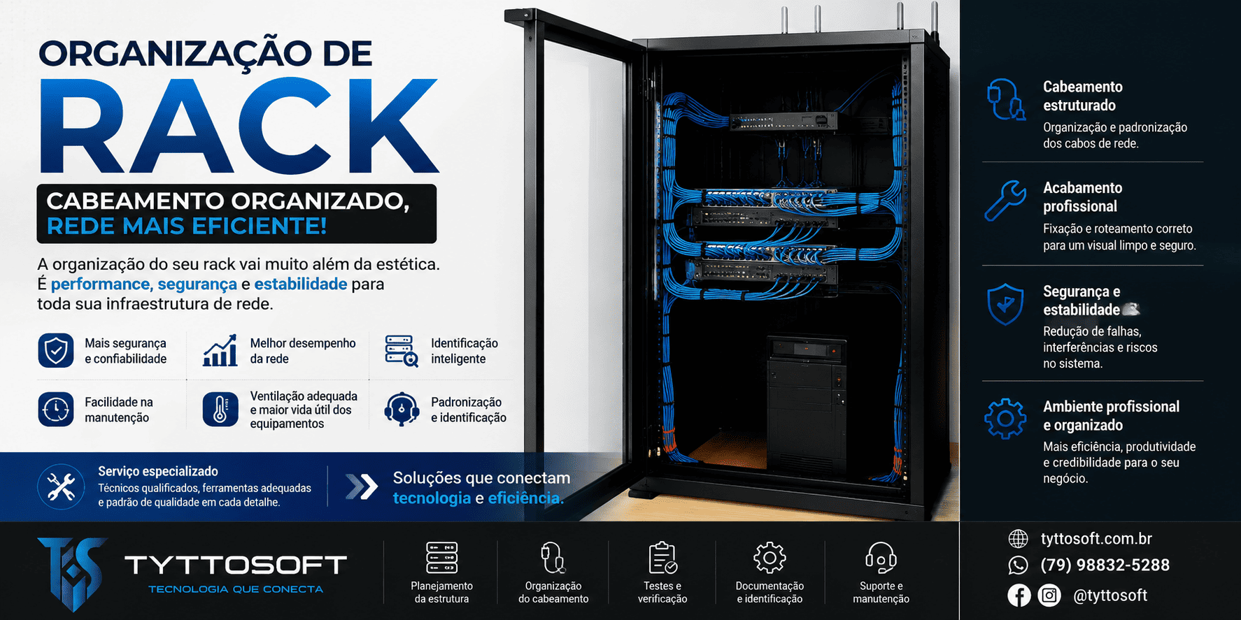 Organização de Rack e Cabeamento Estruturado